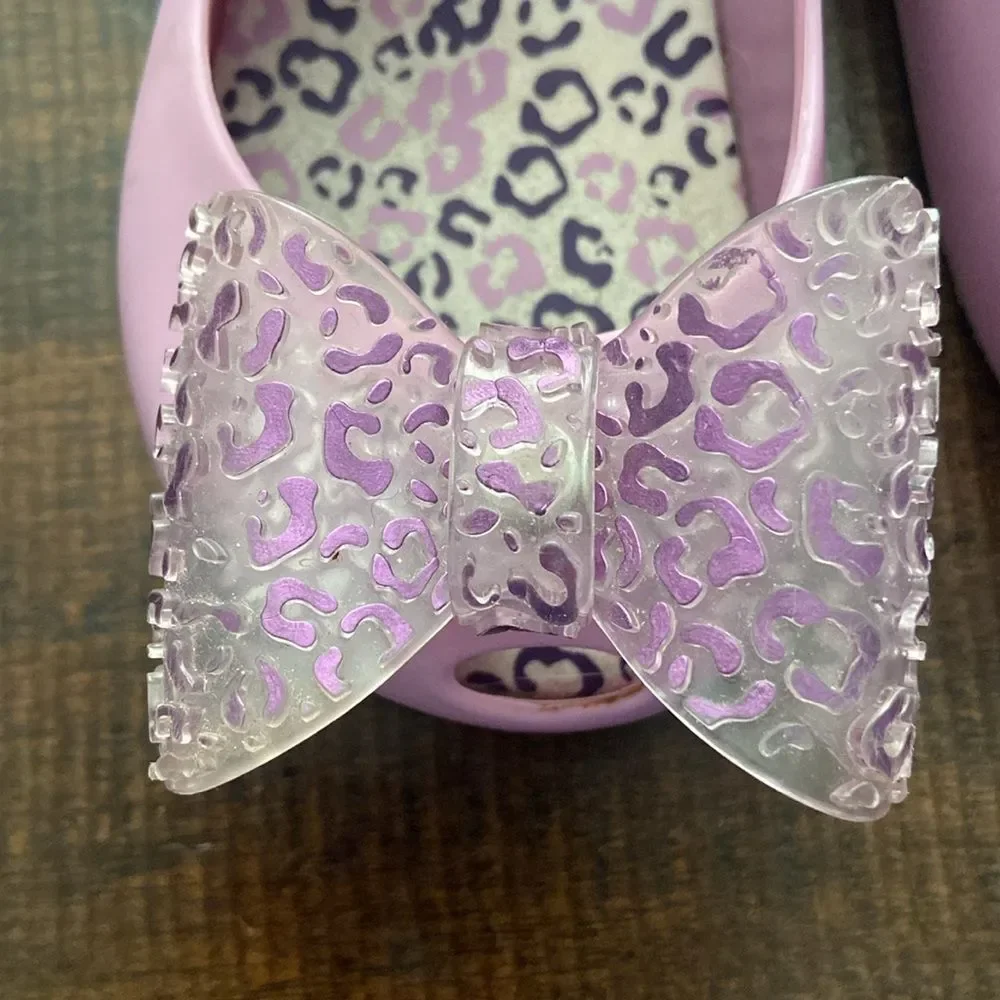 Mini Melissa Kids Lavender Bow Disney Minnie Mouse Dress Shoes 6 US
